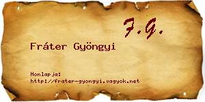 Fráter Gyöngyi névjegykártya