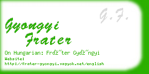 gyongyi frater business card